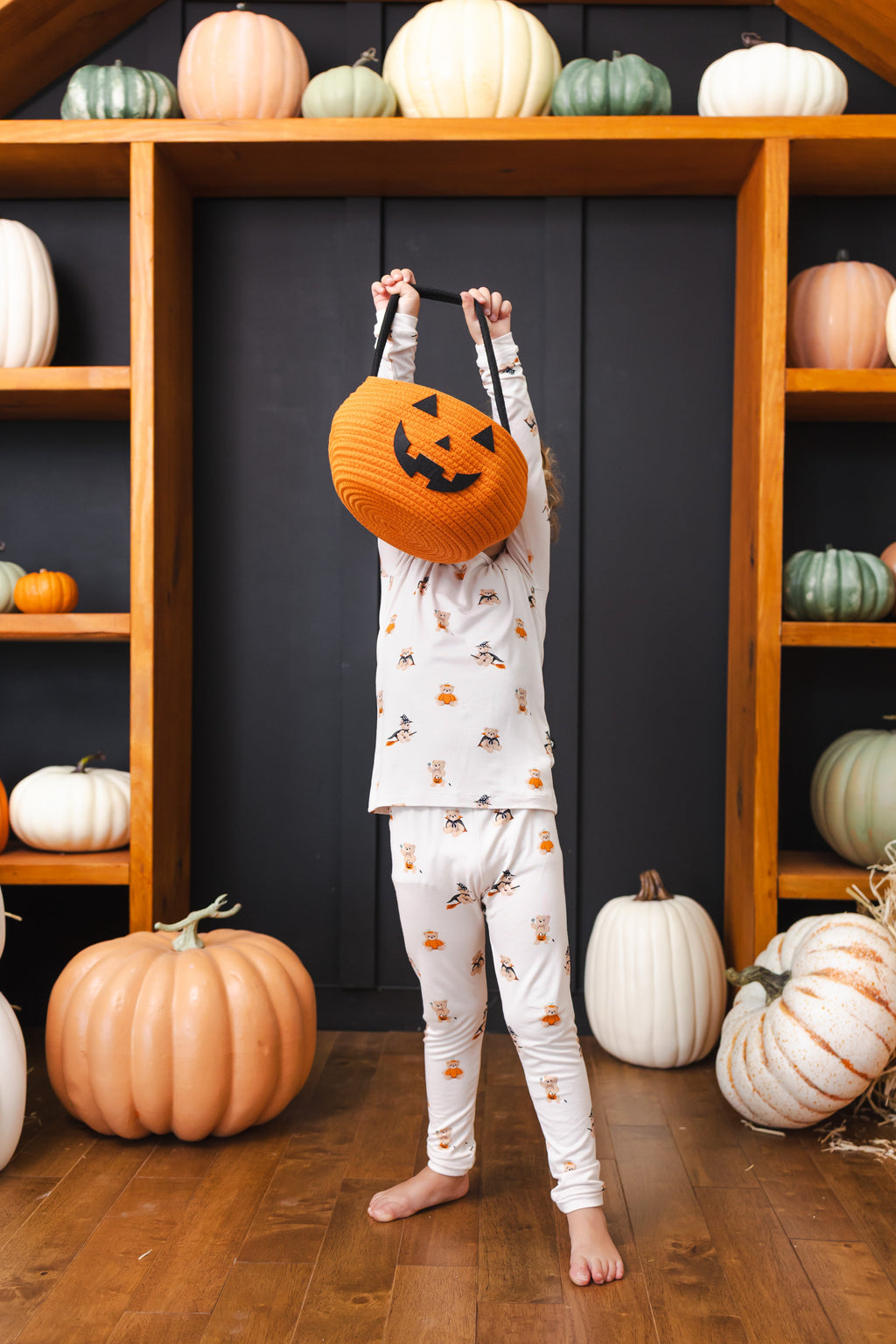 Long Sleeve Pajamas in Halloween Teddy