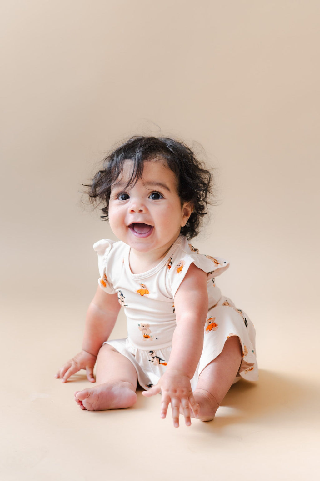 Twirl Bodysuit Dress in Halloween Teddy