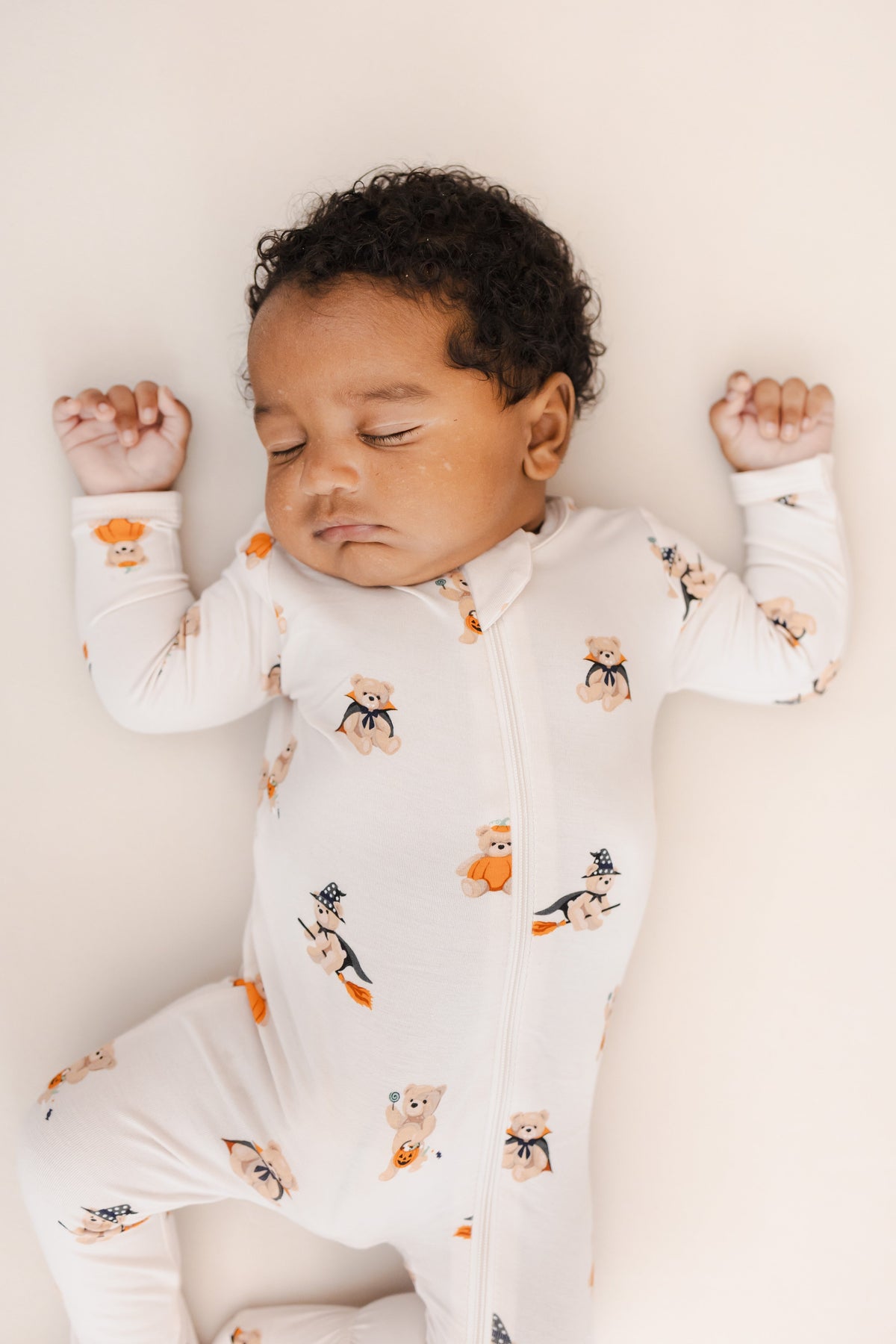 Zippered Footie in Halloween Teddy