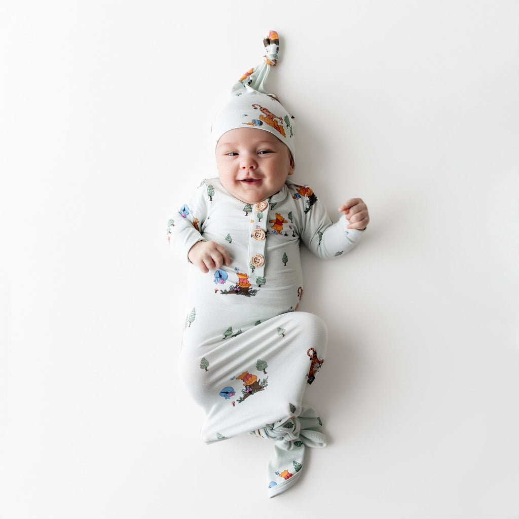 Knotted Day Gown with Hat Set in Winnie the Pooh Hundred Acre Wood