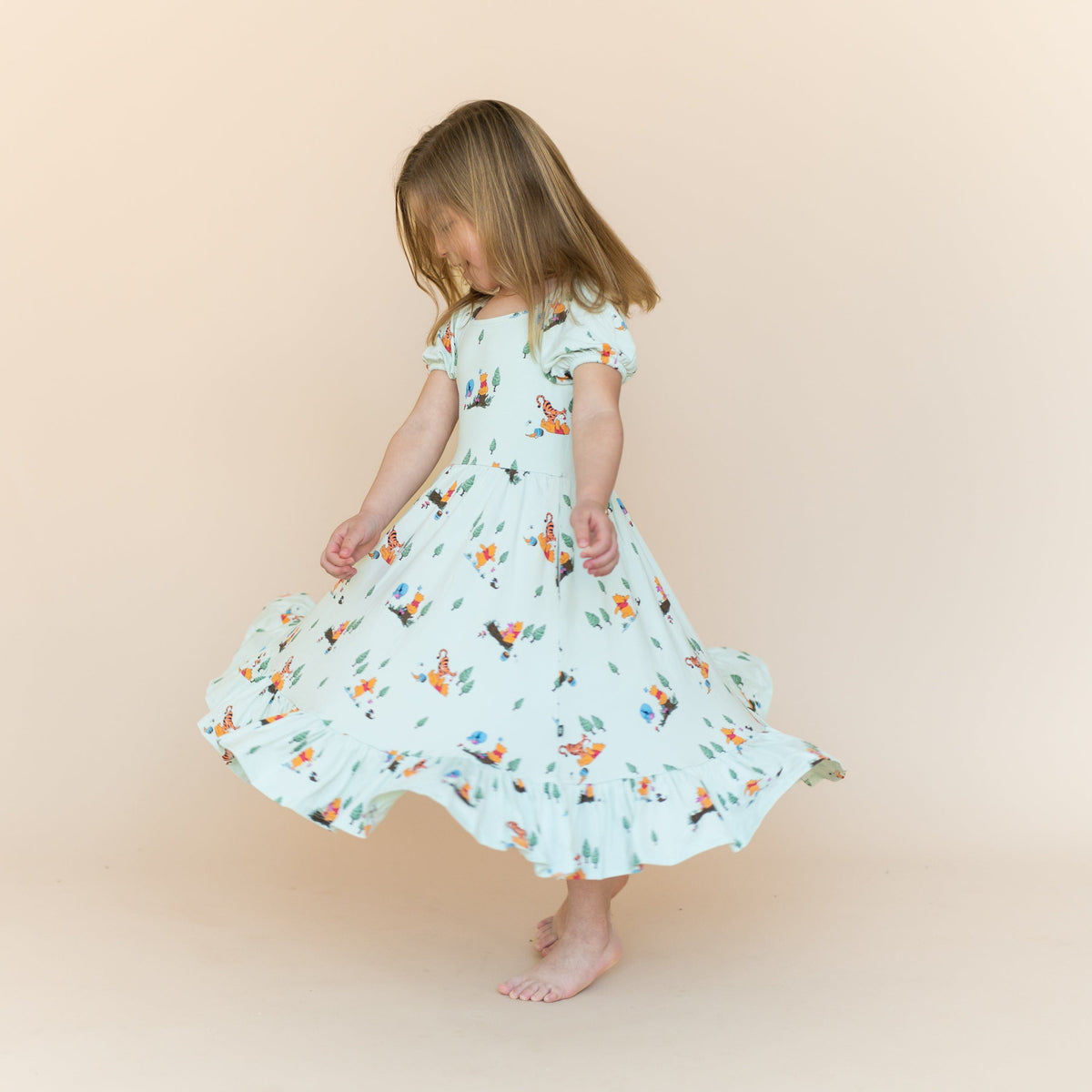 Puff Sleeve Twirl Dress in Winnie the Pooh Hundred Acre Wood