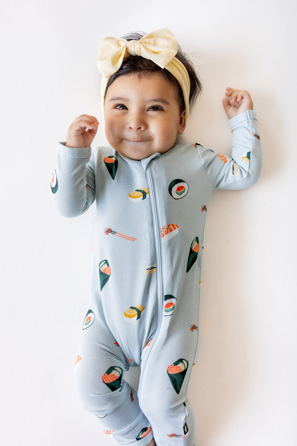 Zippered Romper in Ice Sushi