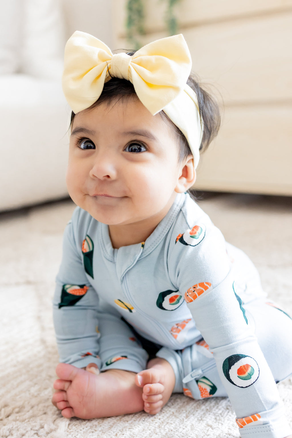 Zippered Romper in Ice Sushi