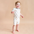 Short Sleeve Pajamas in Teddy Bear