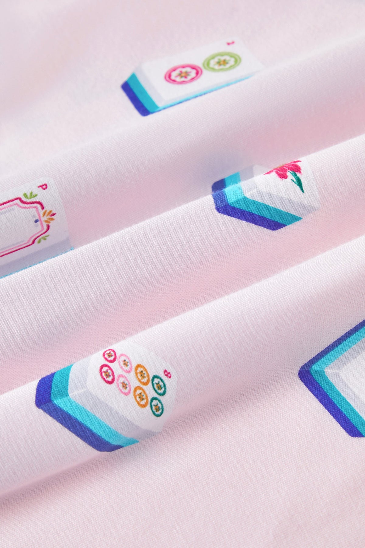 Short Sleeve Pajamas in Sakura Mahjong