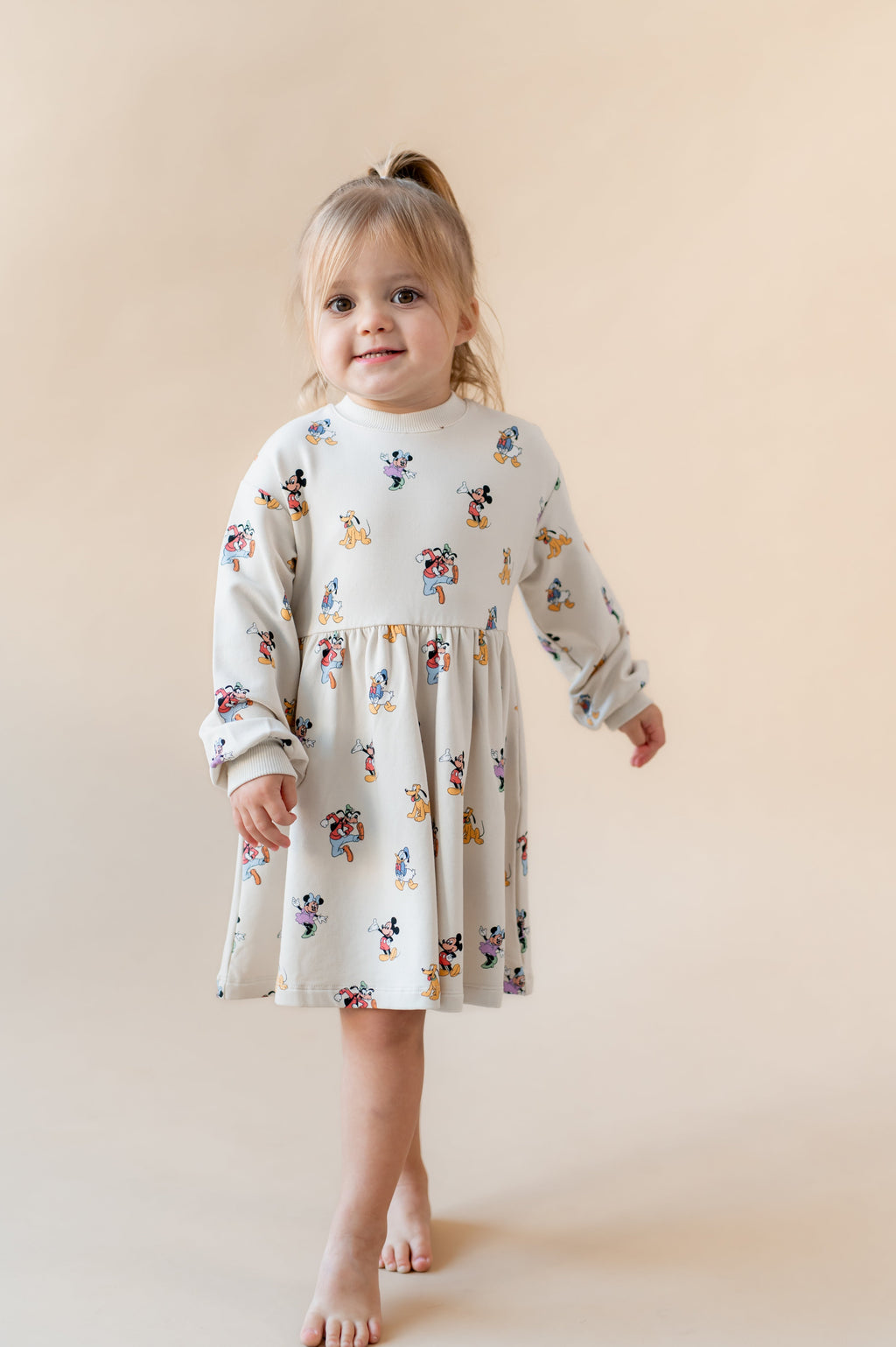 Long Sleeve Skater Dress in Mickey Mouse and Friends
