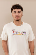 Men's Crew Neck Tee in Mickey and Friends on Ecru
