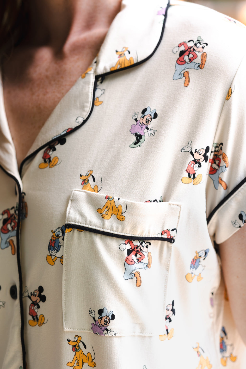 Women's Short Sleeve Pajama Set in Mickey Mouse & Friends