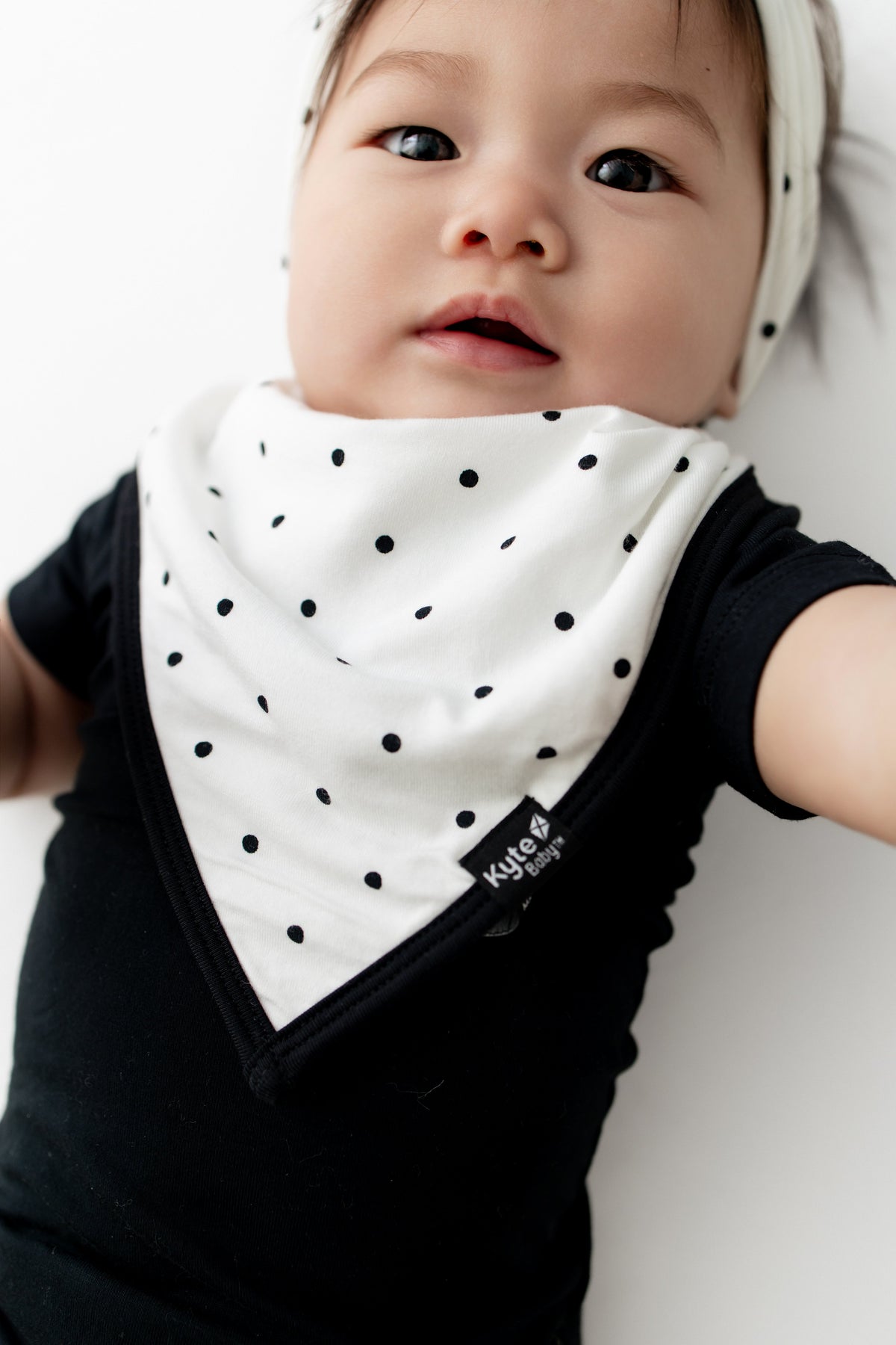 Bib in Midnight Polka Dot
