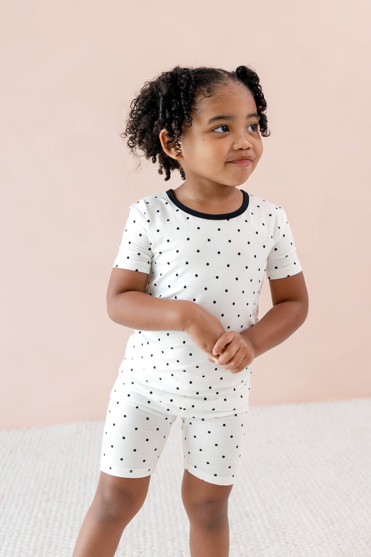 Short Sleeve Pajamas in Midnight Polka Dot
