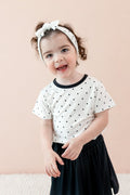Toddler Basic Tee in Midnight Polka Dot