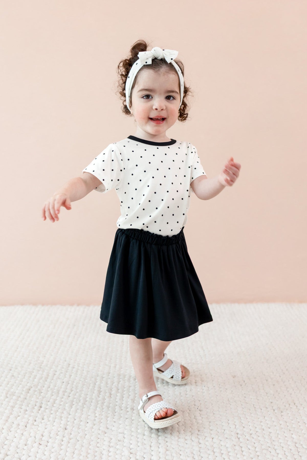 Toddler Basic Tee in Midnight Polka Dot