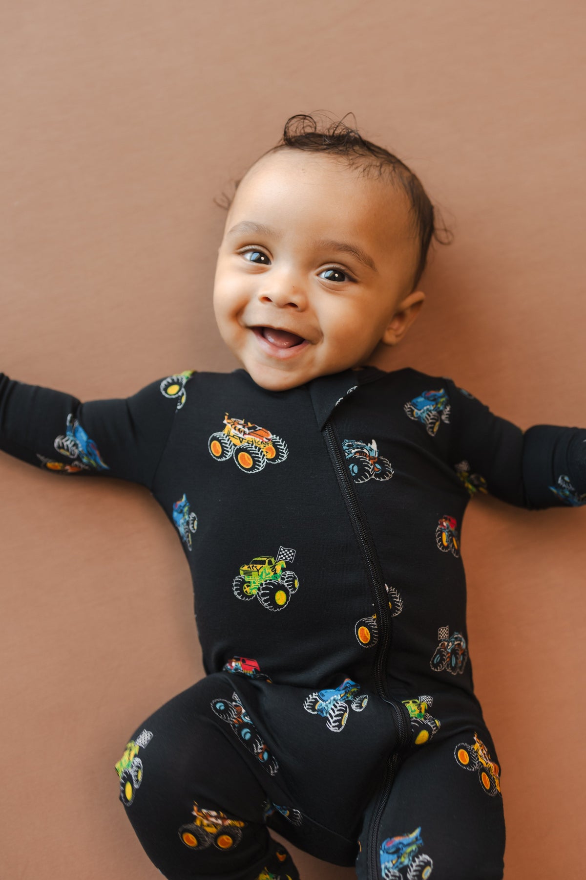 Zippered Romper in Monster Truck