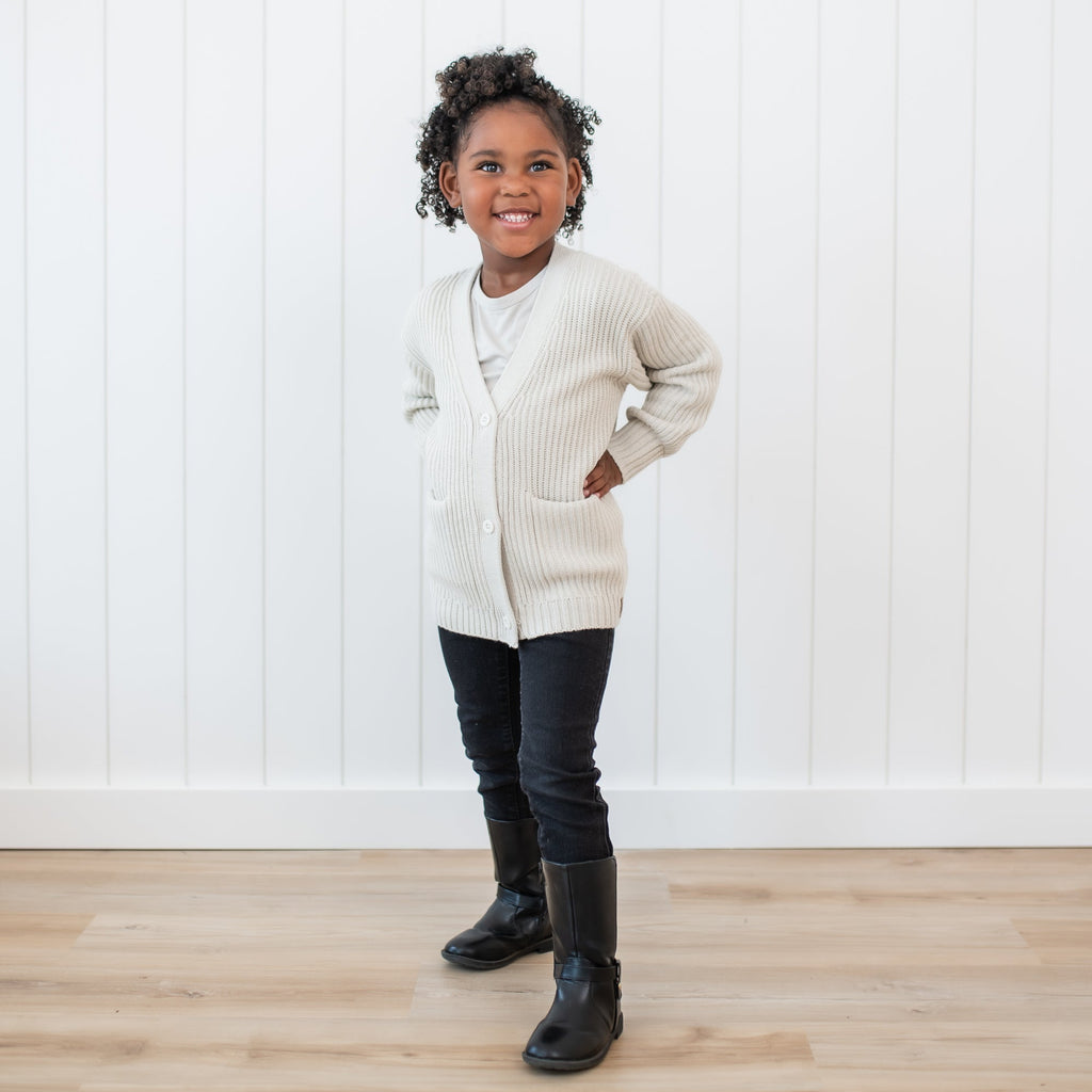 Chunky Knit Oversized Cardigan in Oat