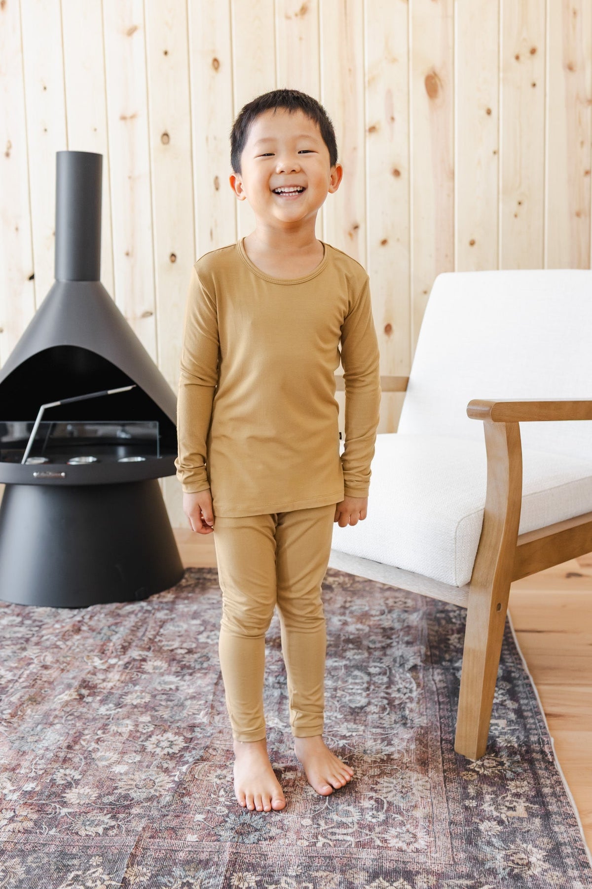 Long Sleeve Pajamas in Ochre