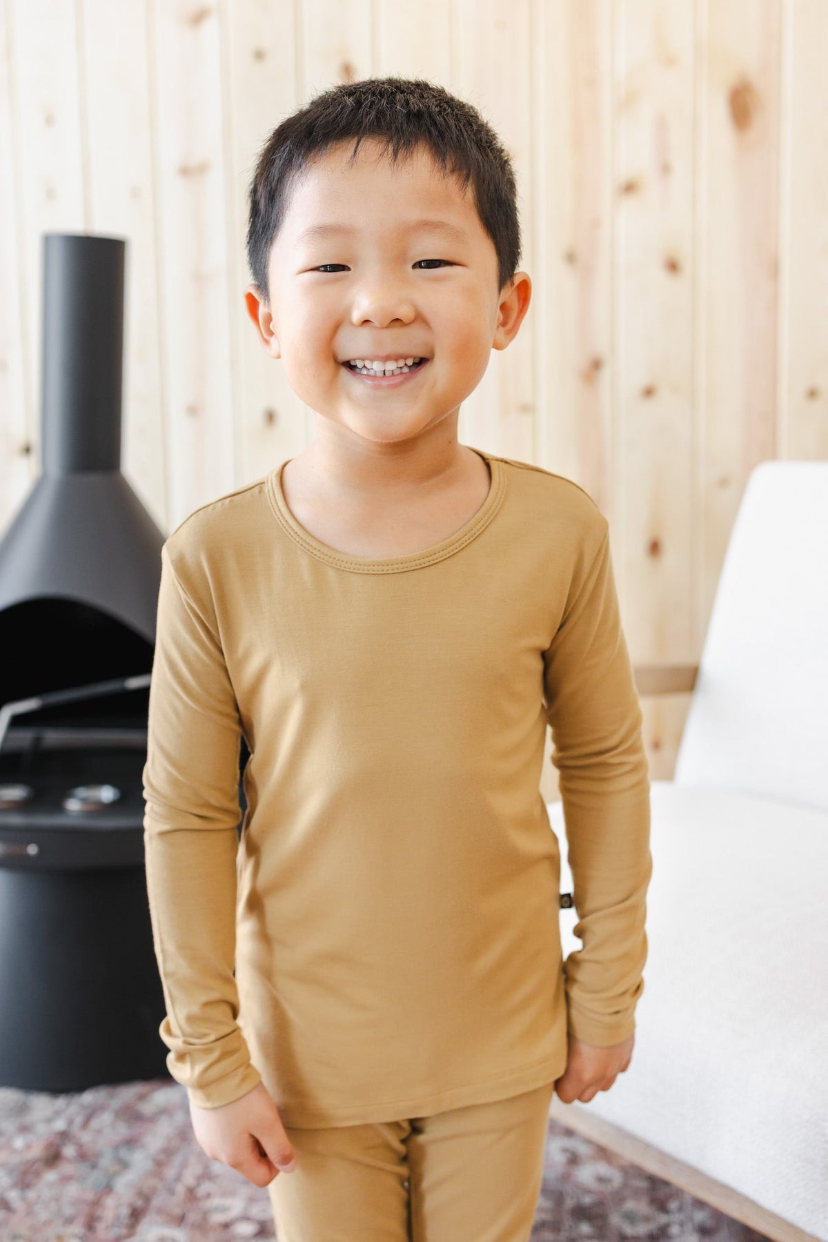 Long Sleeve Pajamas in Ochre