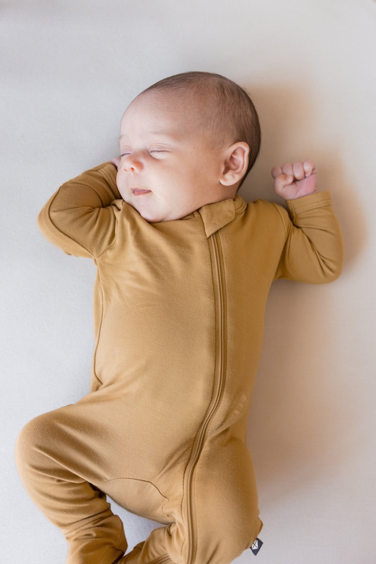 Zippered Footie in Ochre