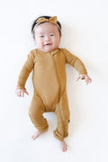 Zippered Romper in Ochre