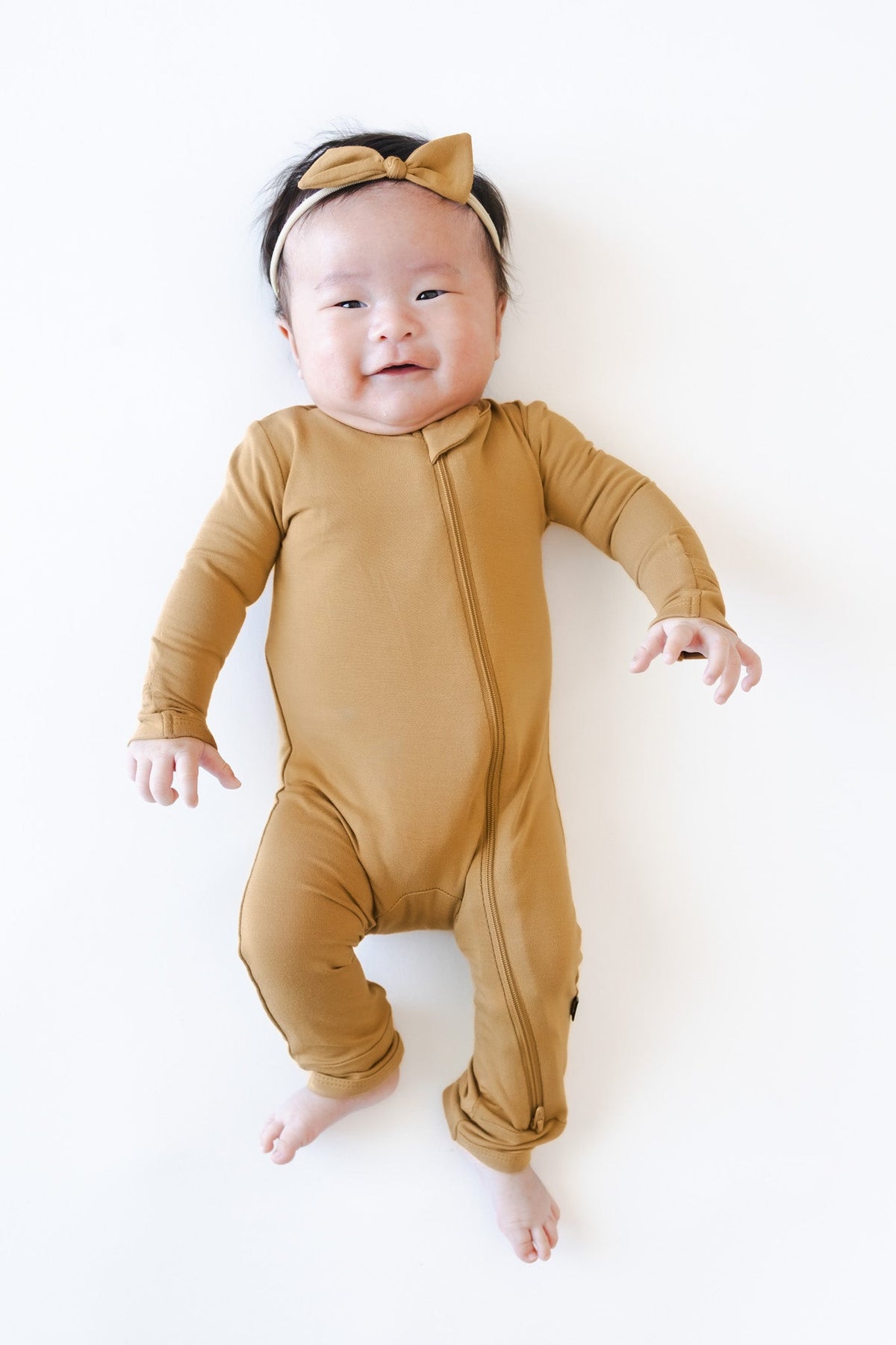 Zippered Romper in Ochre