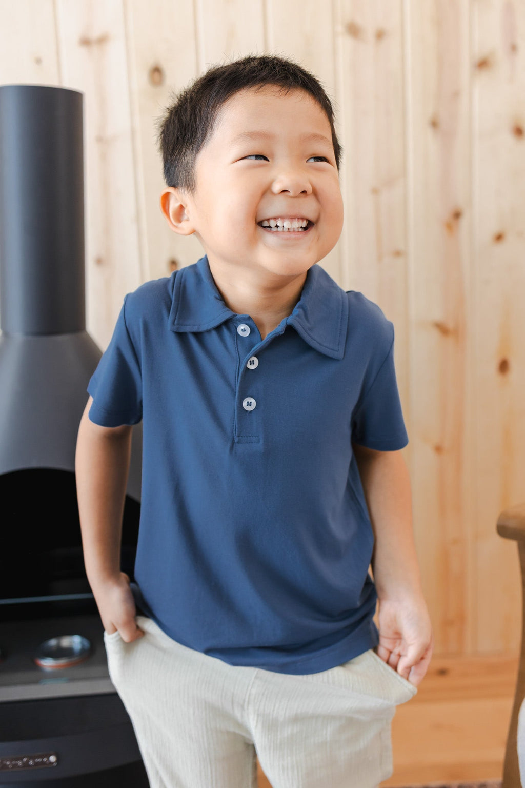 Toddler Short Sleeve Polo in Oxford