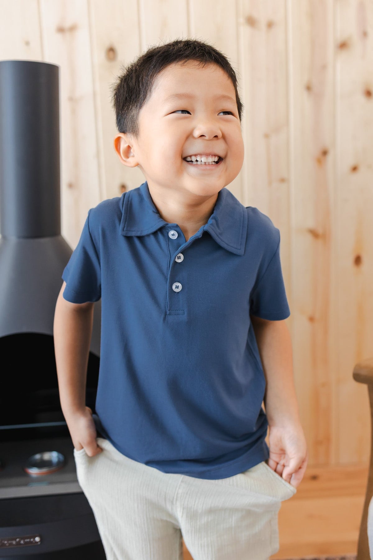 Toddler Short Sleeve Polo in Oxford