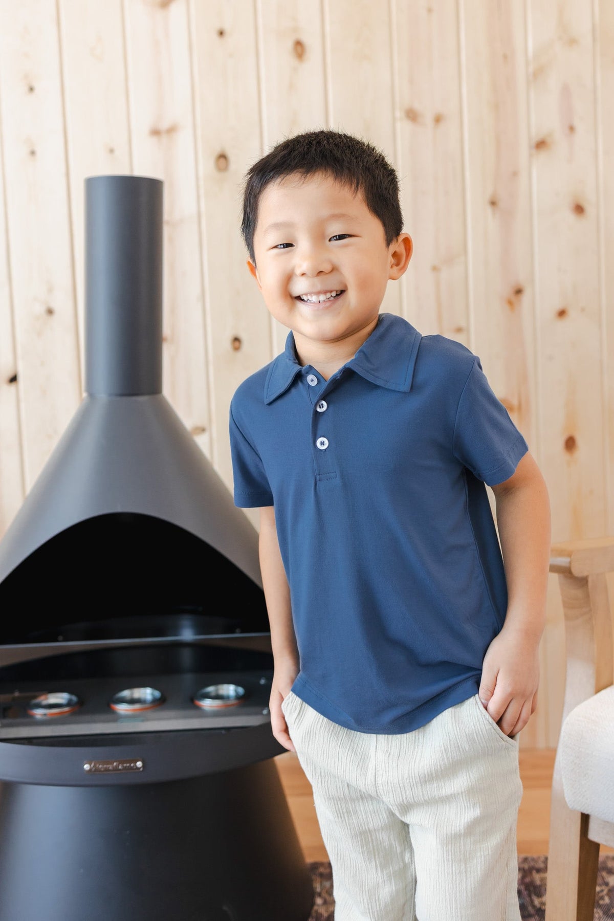 Toddler Short Sleeve Polo in Oxford