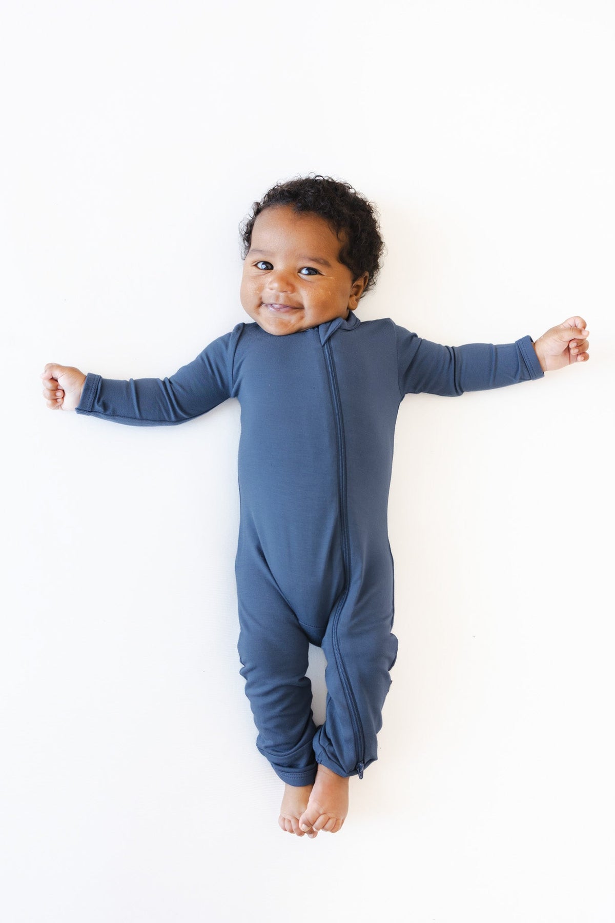 Zippered Romper in Oxford