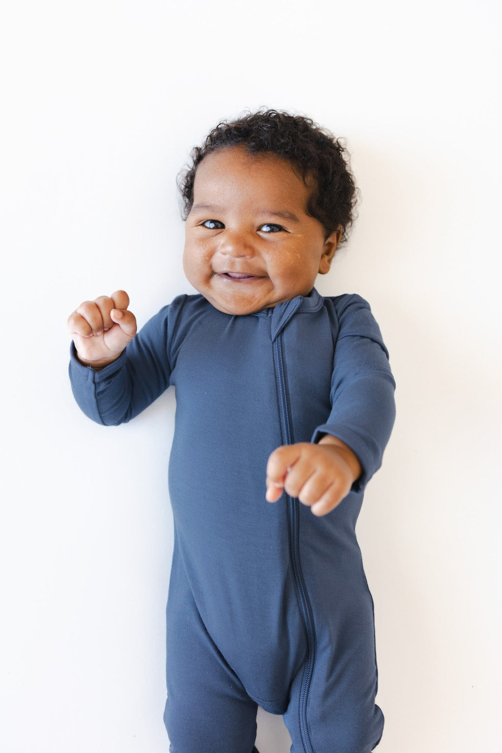 Zippered Romper in Oxford