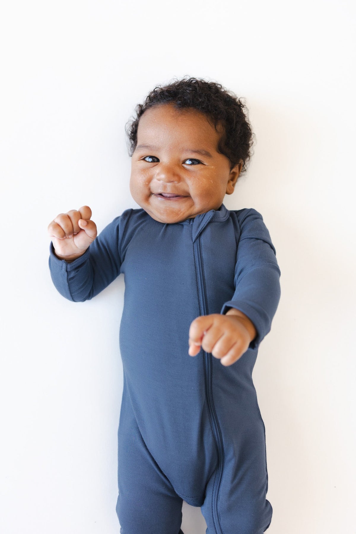 Zippered Romper in Oxford