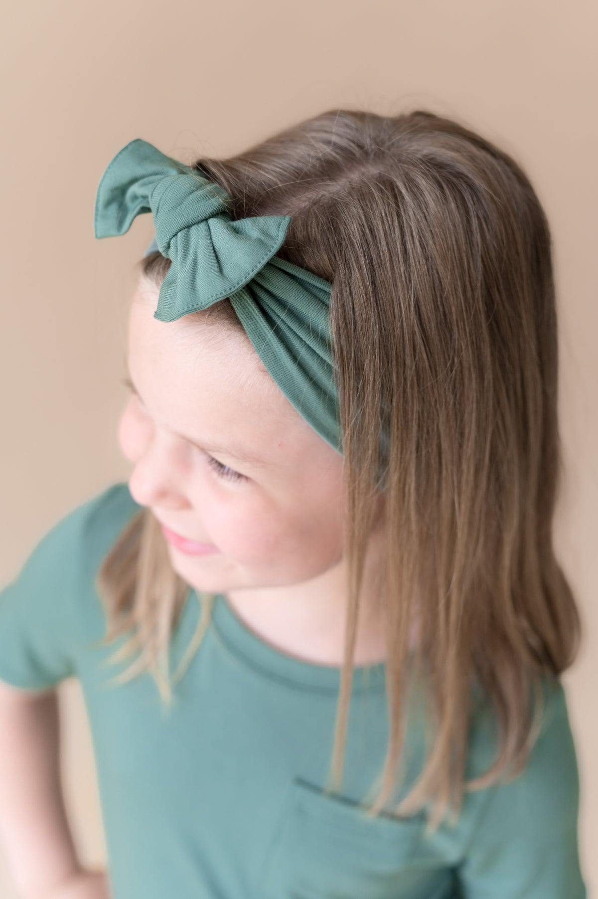 Knotted Bow Headband in Pine