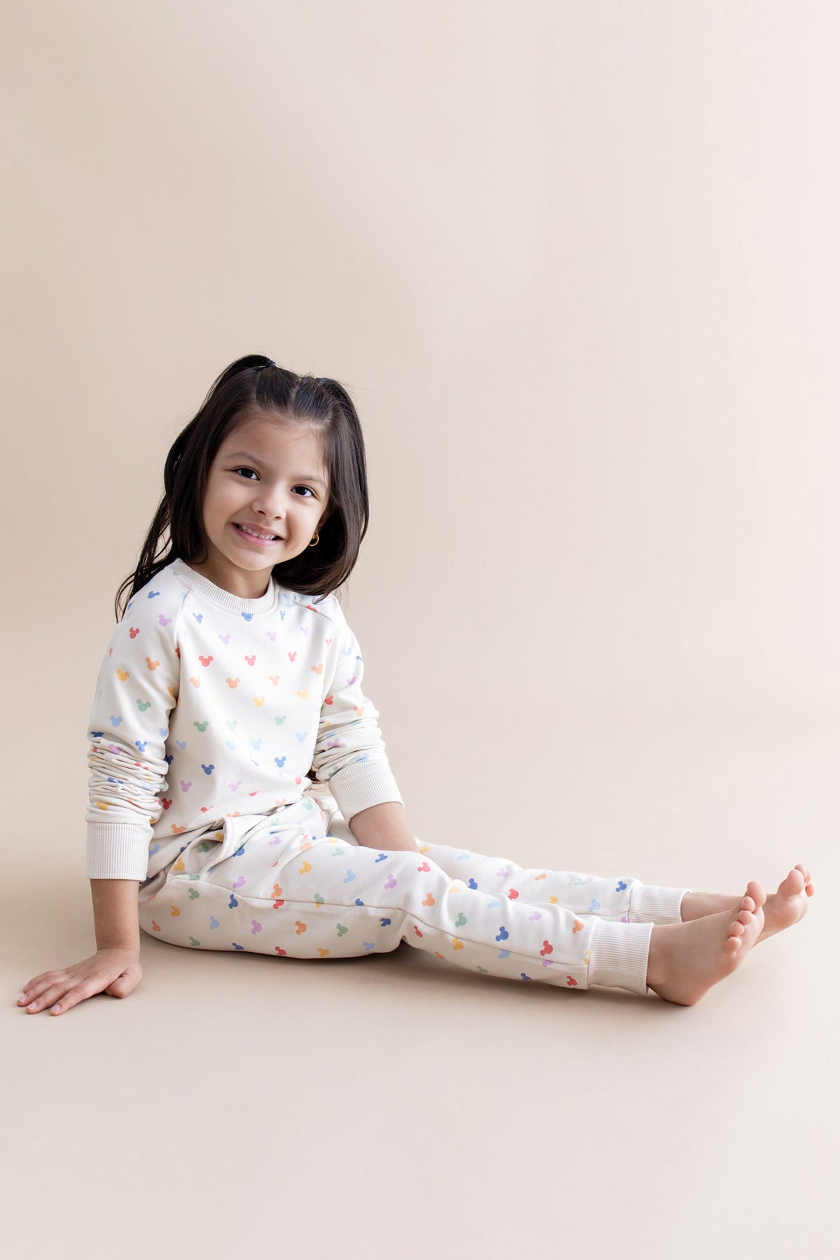 Long Sleeve Jogger Set in Pastel Mickey Mouse