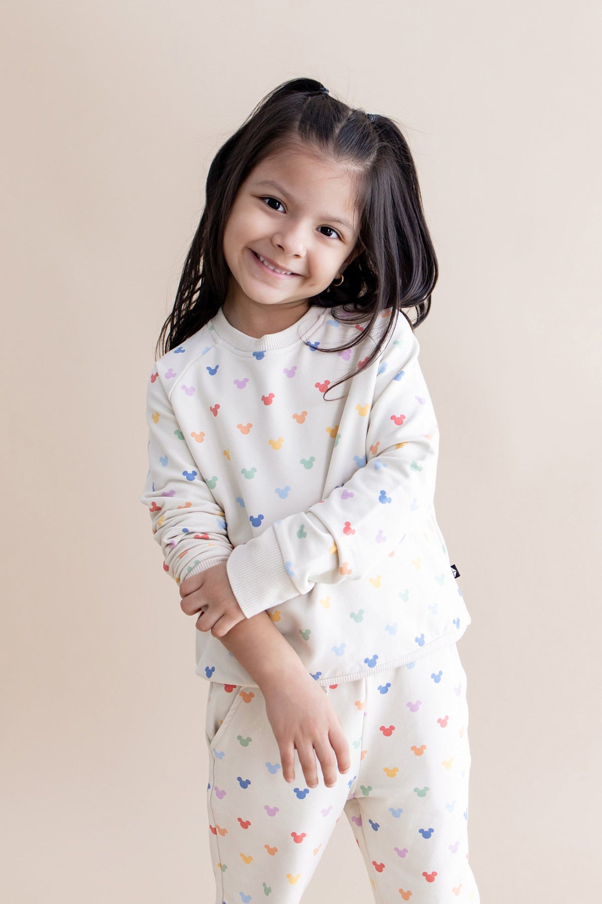 Long Sleeve Jogger Set in Pastel Mickey Mouse
