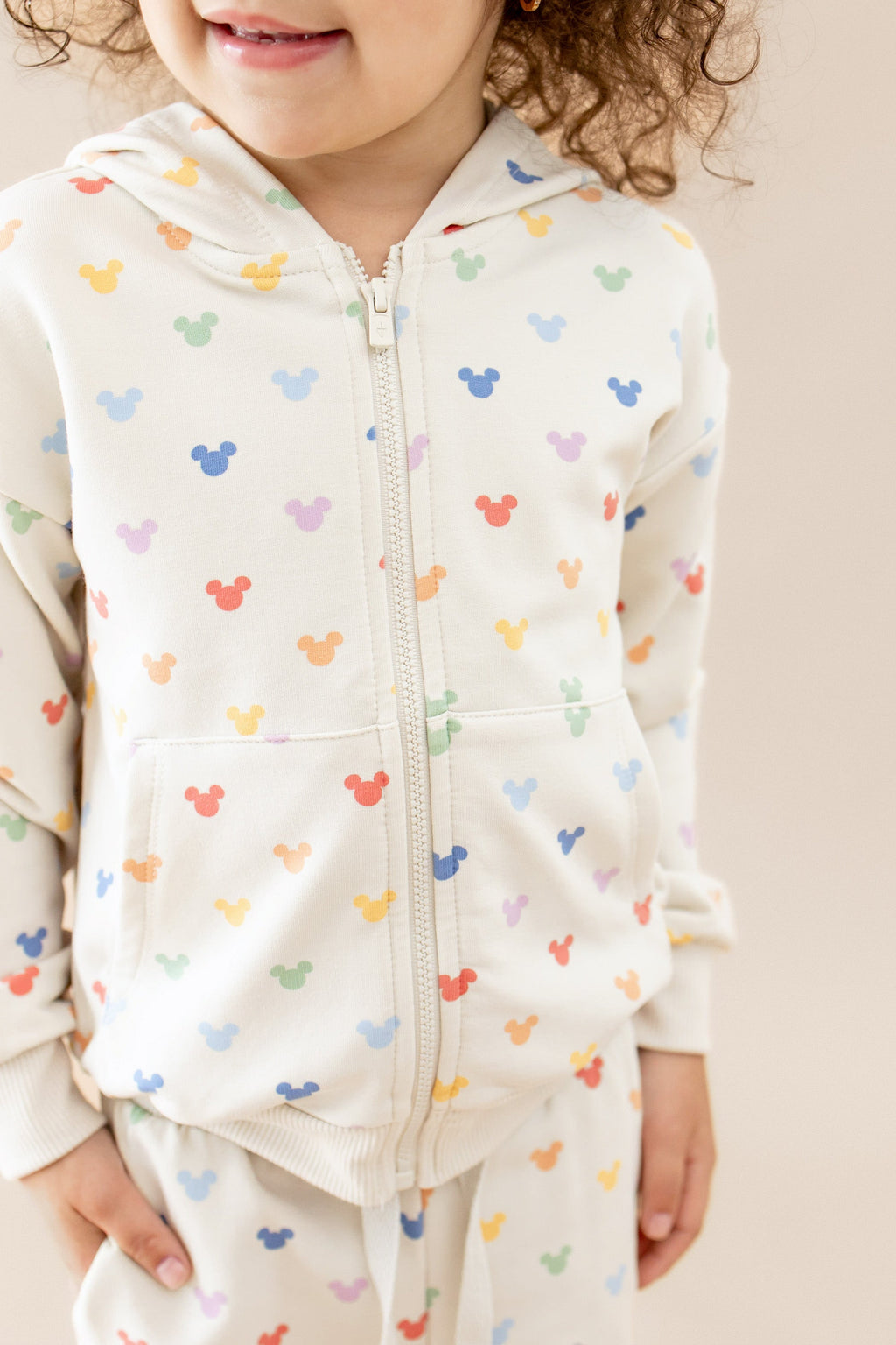 Zip-Up Hoodie in Pastel Mickey Mouse