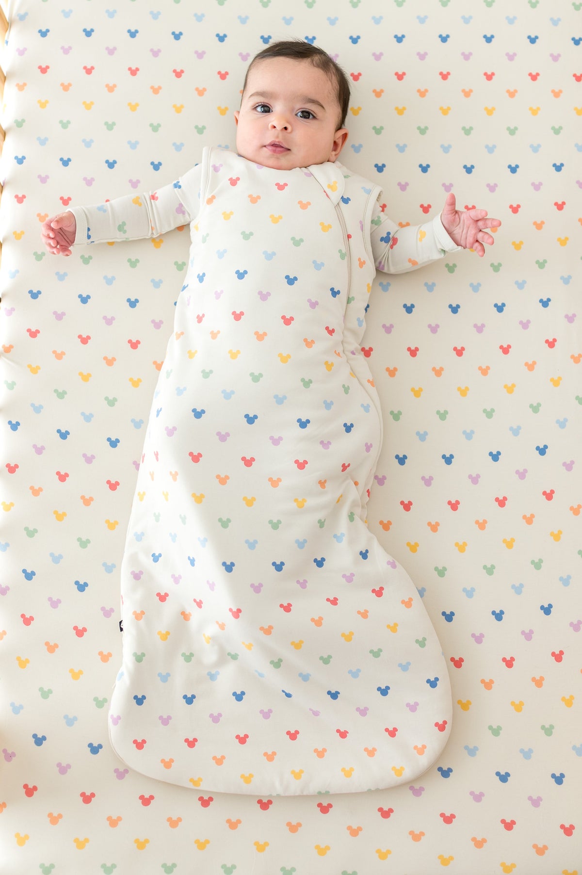 Crib Sheet in Pastel Mickey Mouse