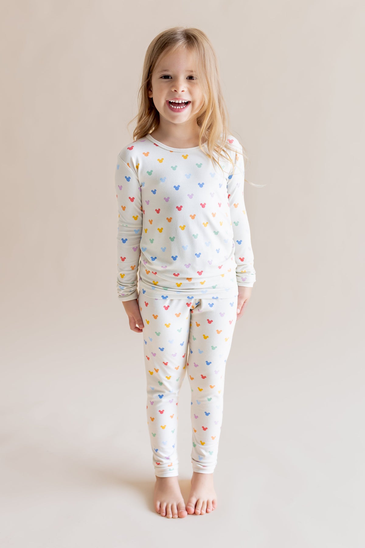 Long Sleeve Pajamas in Pastel Mickey Mouse