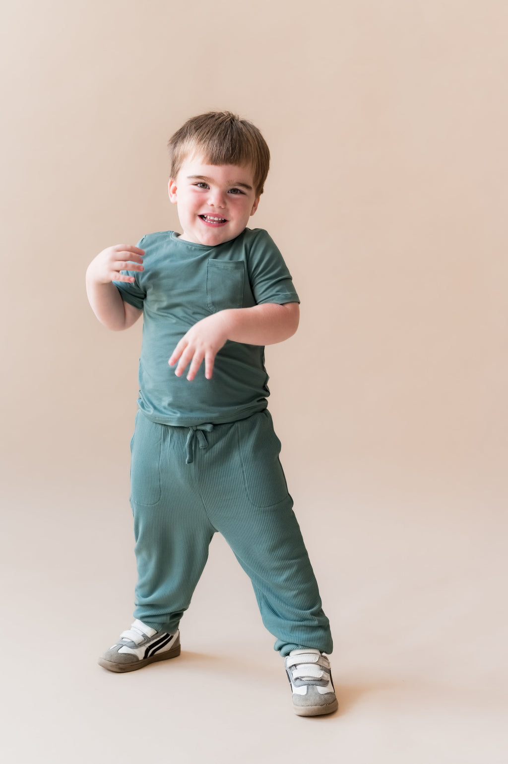 Ribbed Jogger Pant in Pine