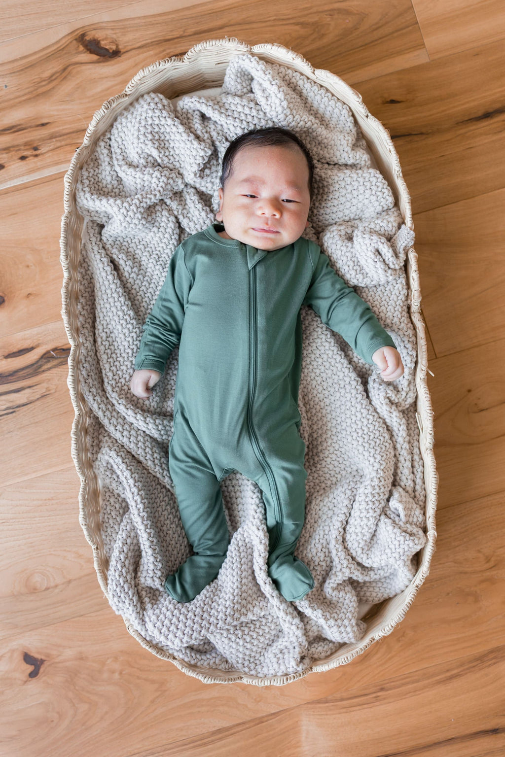 Zippered Footie in Pine