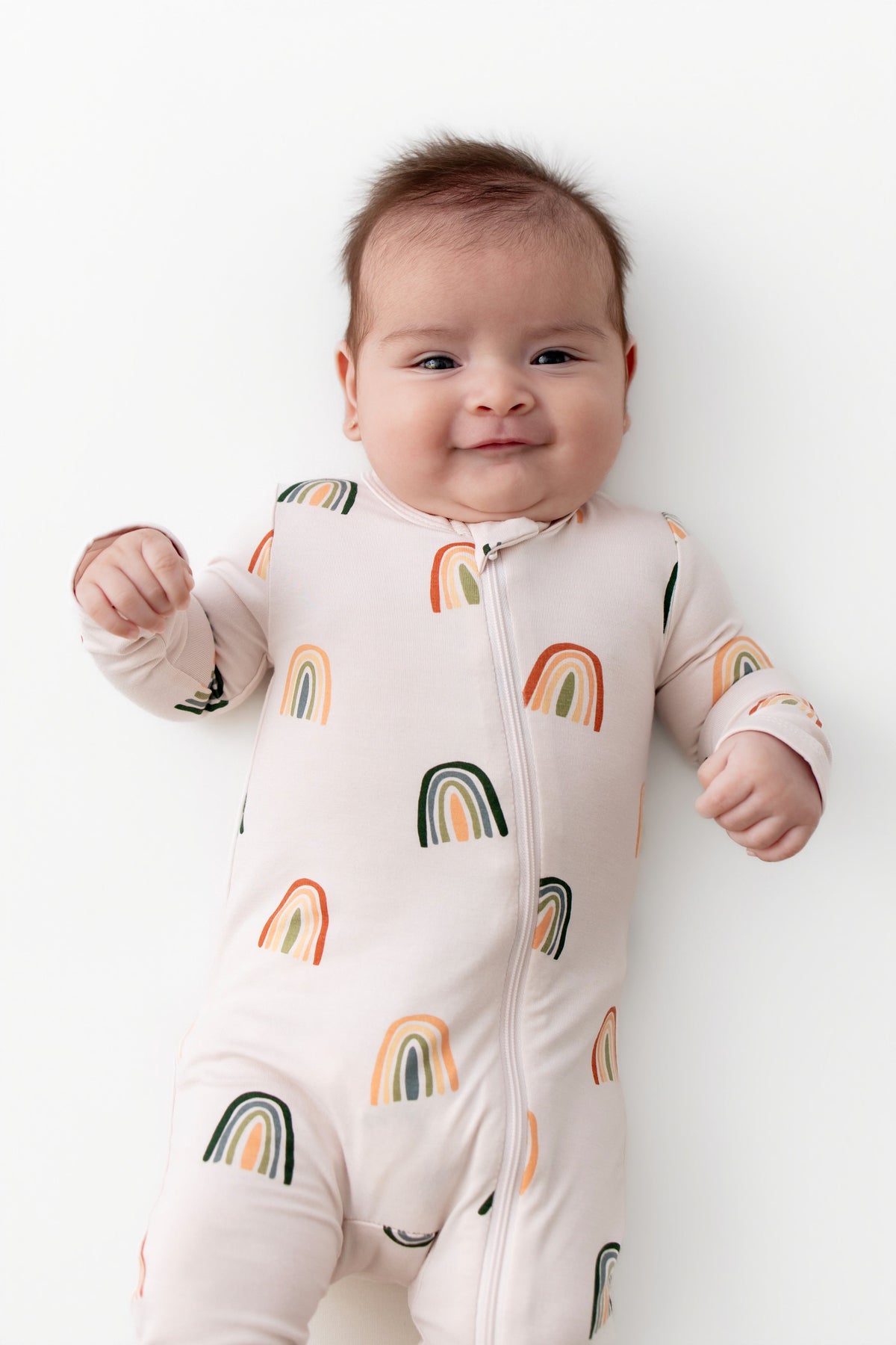 Zippered Romper in Retro Rainbow