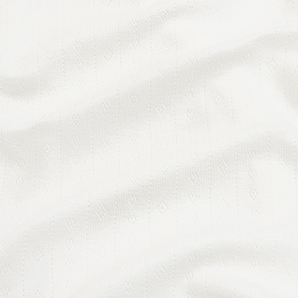 Pointelle Zippered Footie in Cloud