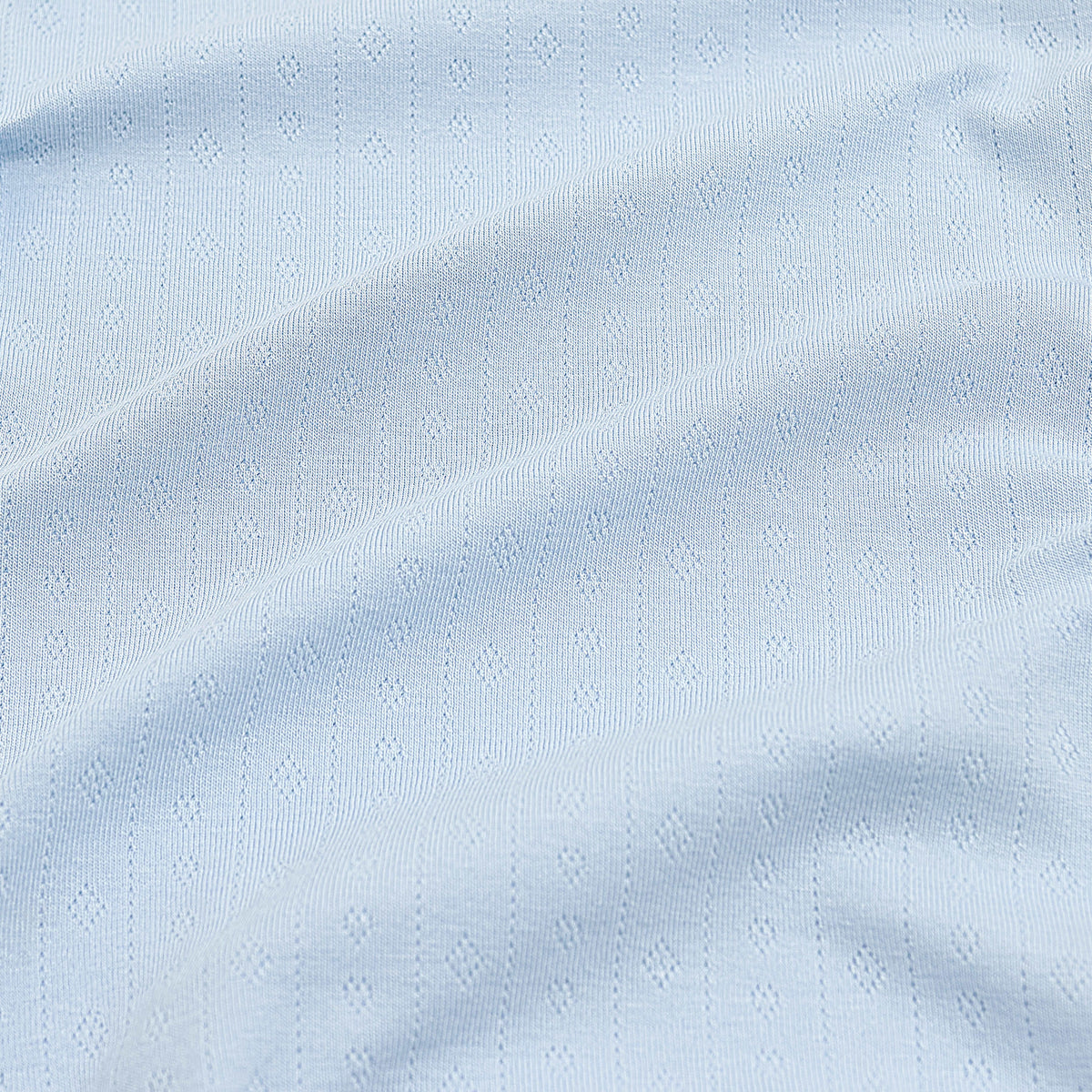Pointelle Zippered Footie in Breeze