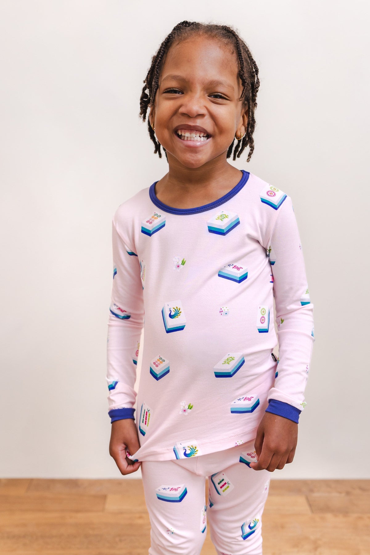 Long Sleeve Pajamas in Sakura Mahjong