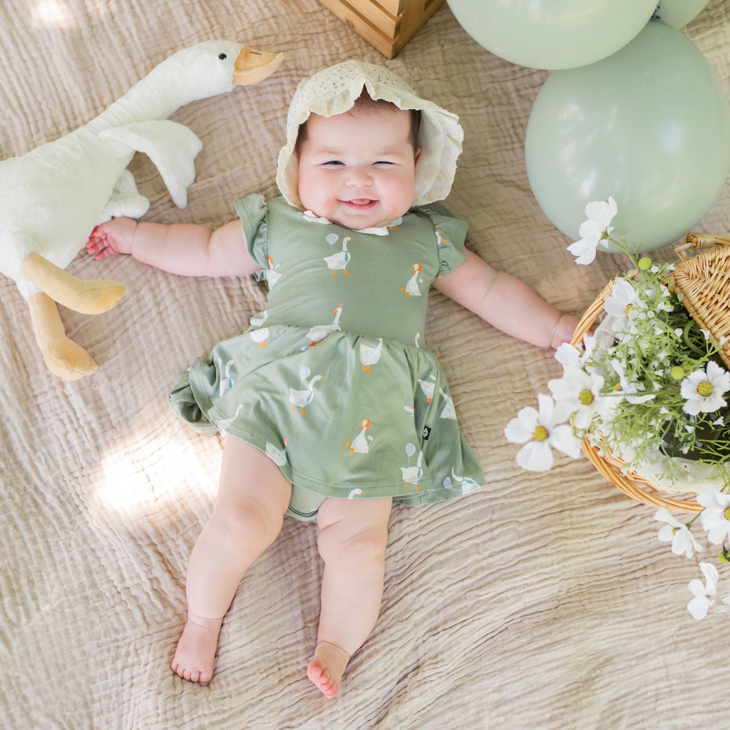 Twirl Bodysuit Dress in Silly Goose