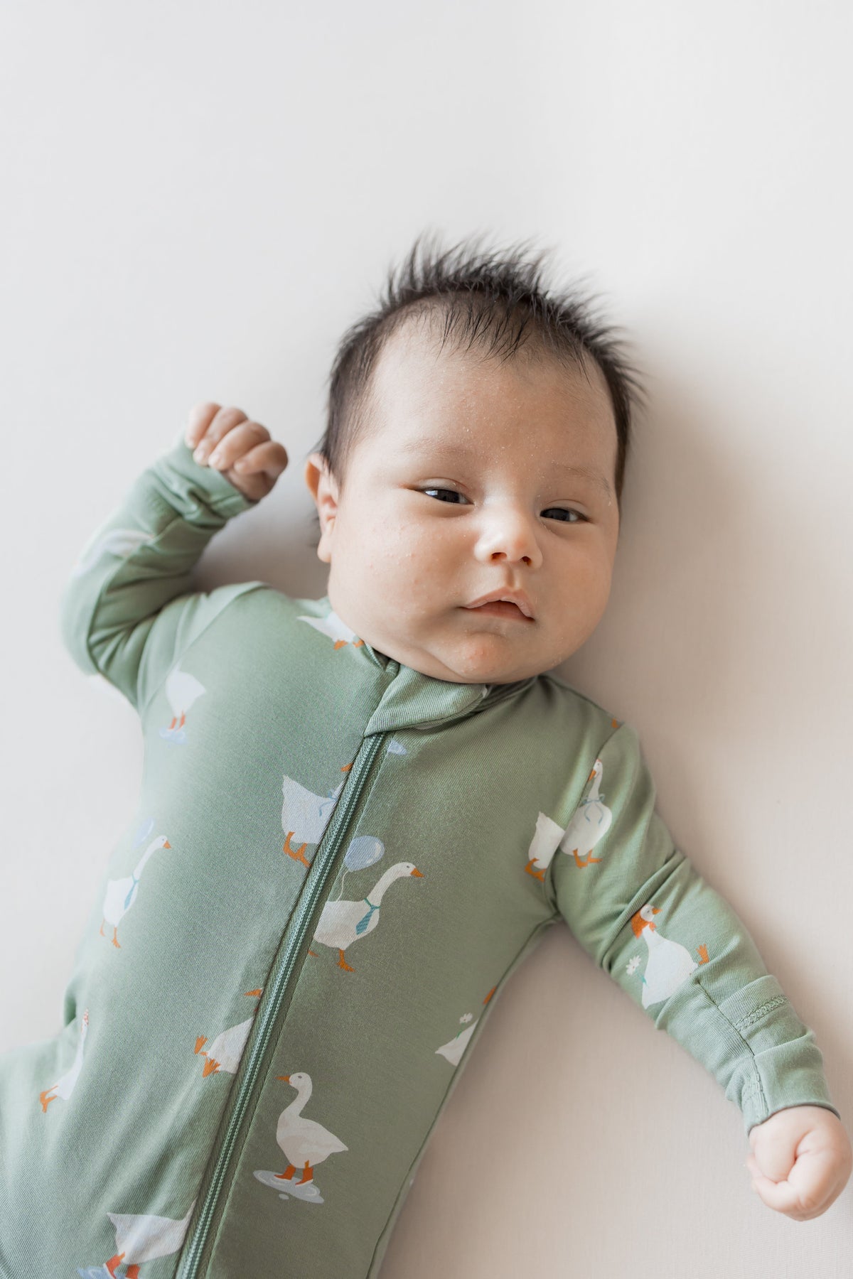 Zippered Romper in Silly Goose