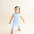 Zippered Sleeveless Romper in Breeze