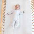 Zippered Footie in Small Mist Stripe