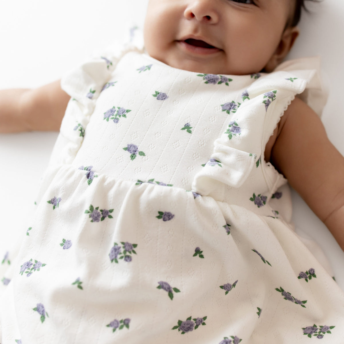 Pointelle Bodysuit Dress in Spray Rose