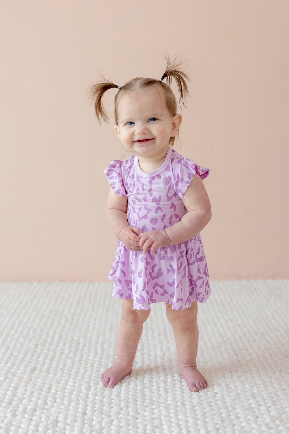 Twirl Bodysuit Dress in Thistle Leopard