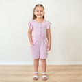 Flutter Sleeve Romper in Thistle
