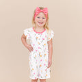 Flutter Sleeve Romper in Tulip
