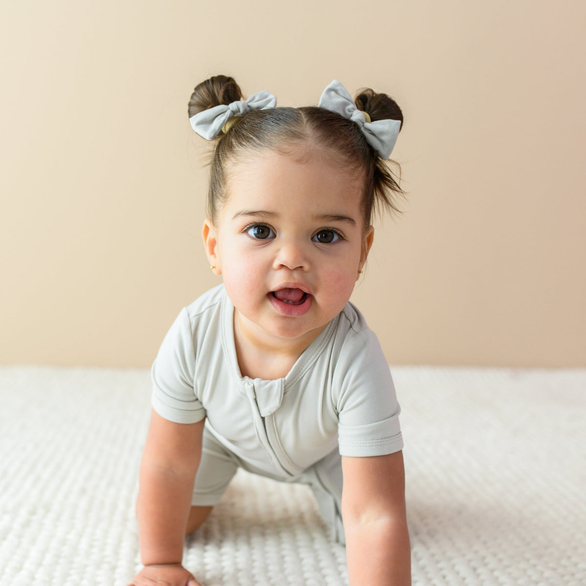 Zippered Shortall Romper in Oat